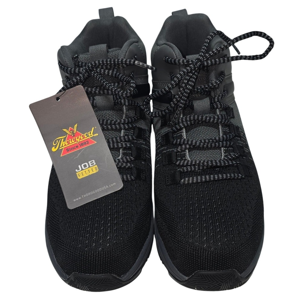 Thorogood 509-1100 Womens 7M Safety Toe Work Shoes Black Charcoal Slip Resistant